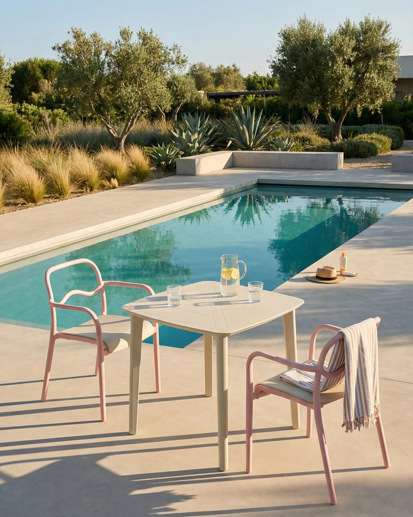 Set van 2 tuinstoelen THASOS Synthetisch materiaal Pastelroze