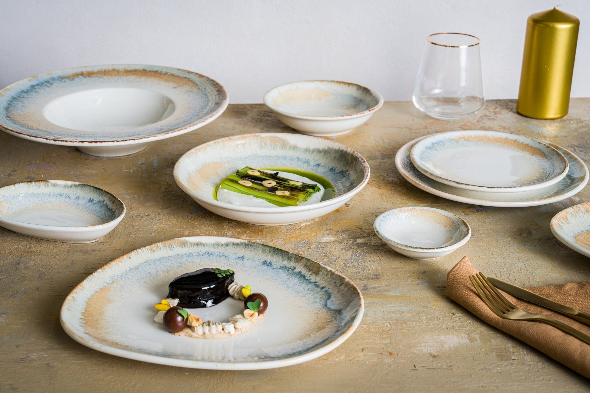 Bonna Serveerschaal - Knidos - Porselein - 36 cm - set van 2