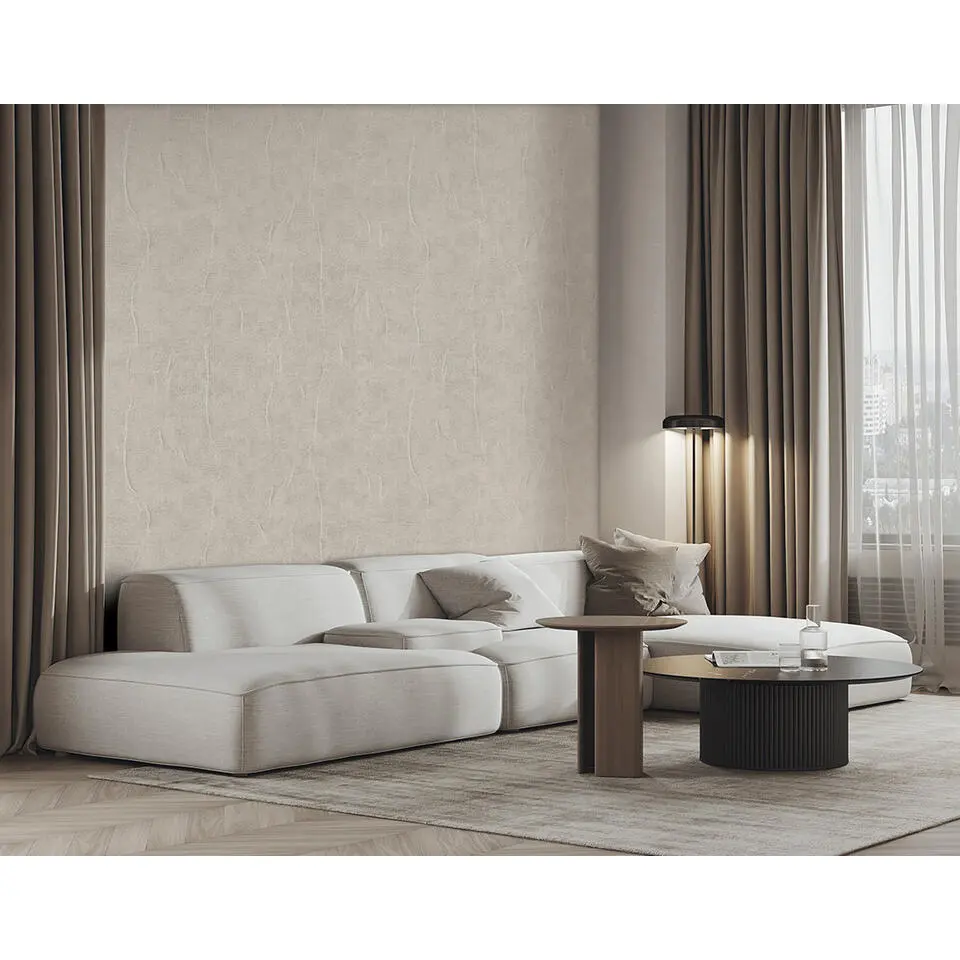 Dutch Wallcoverings Vliesbeh. Renaissance watermarked fabric - beige - 10mx53cm
