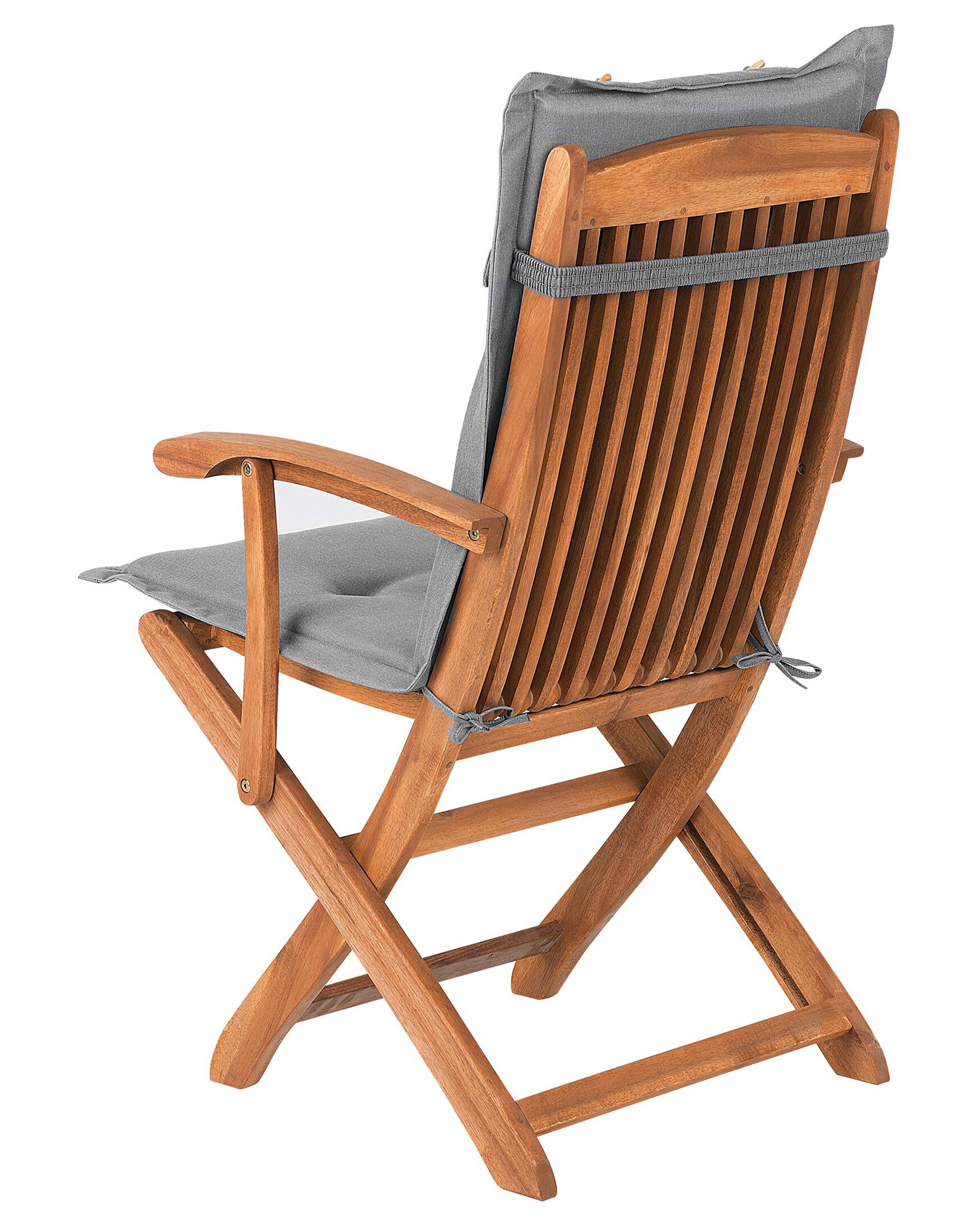 Set van 2 stoelen met zitkussen MAUI Acaciahout Grijs