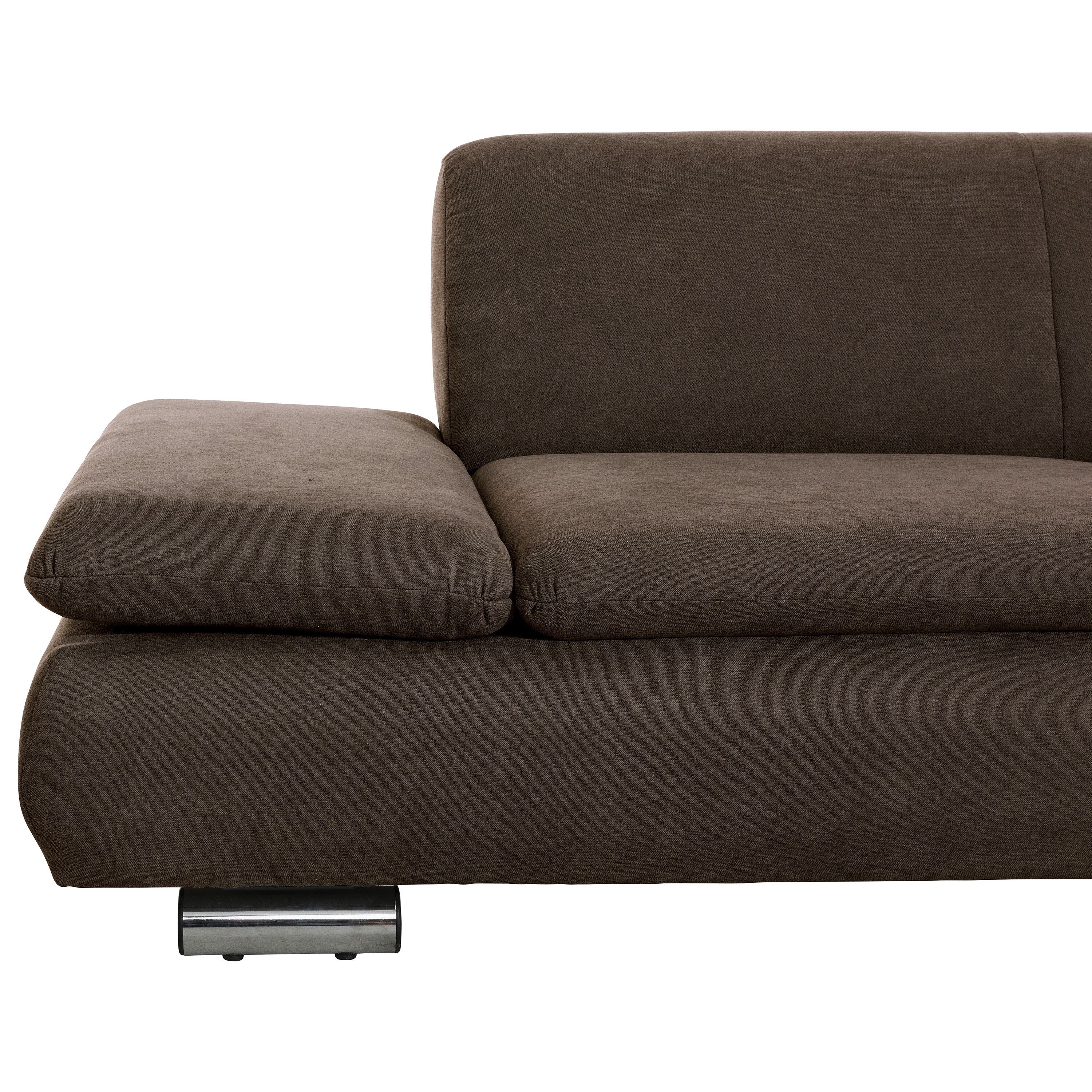 Max Winzer Terrence Sofa 2,5-Sitzer links mit Ecksofa rechts Flachgewebe schoko