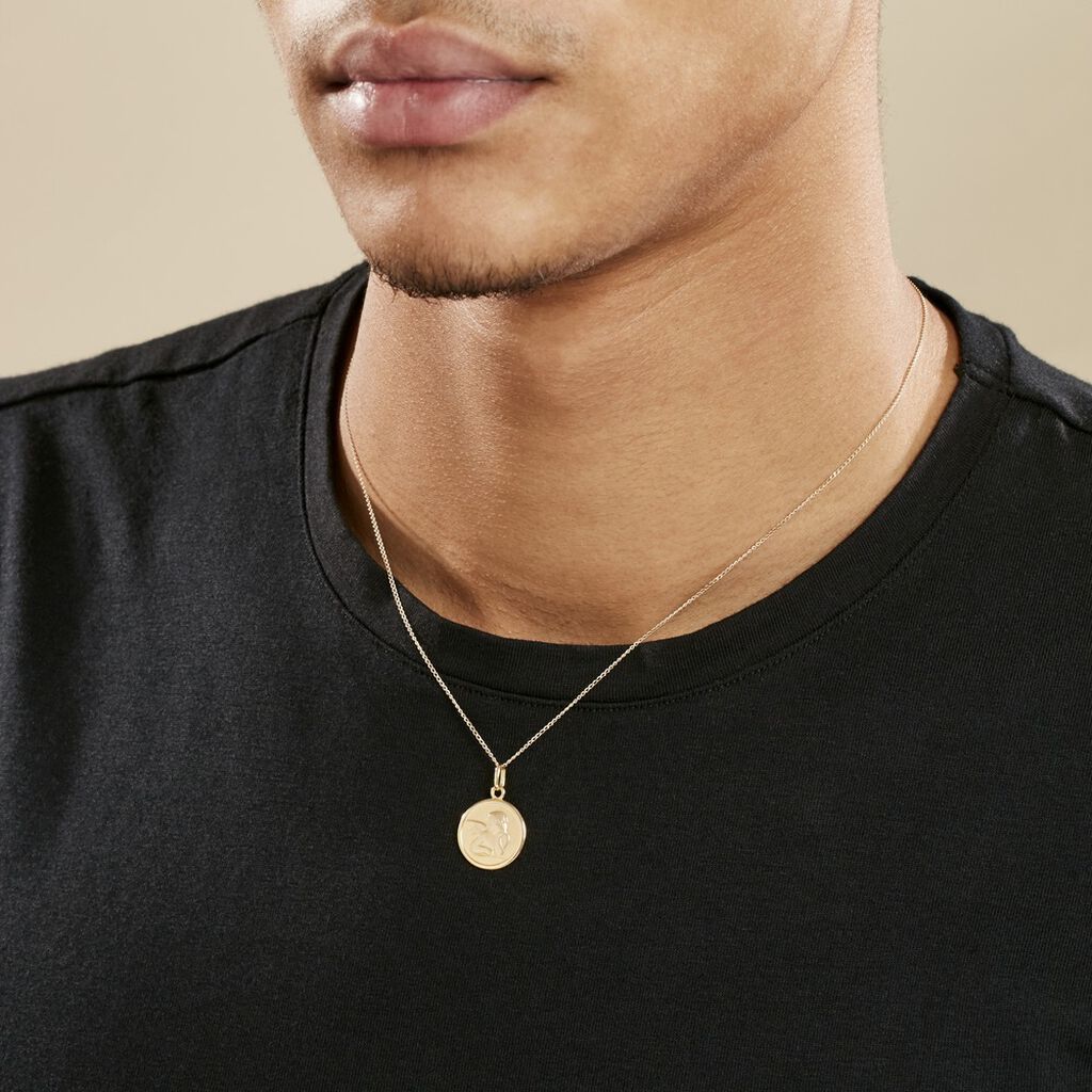 Pendentif Ange Rond Mat Or Jaune
