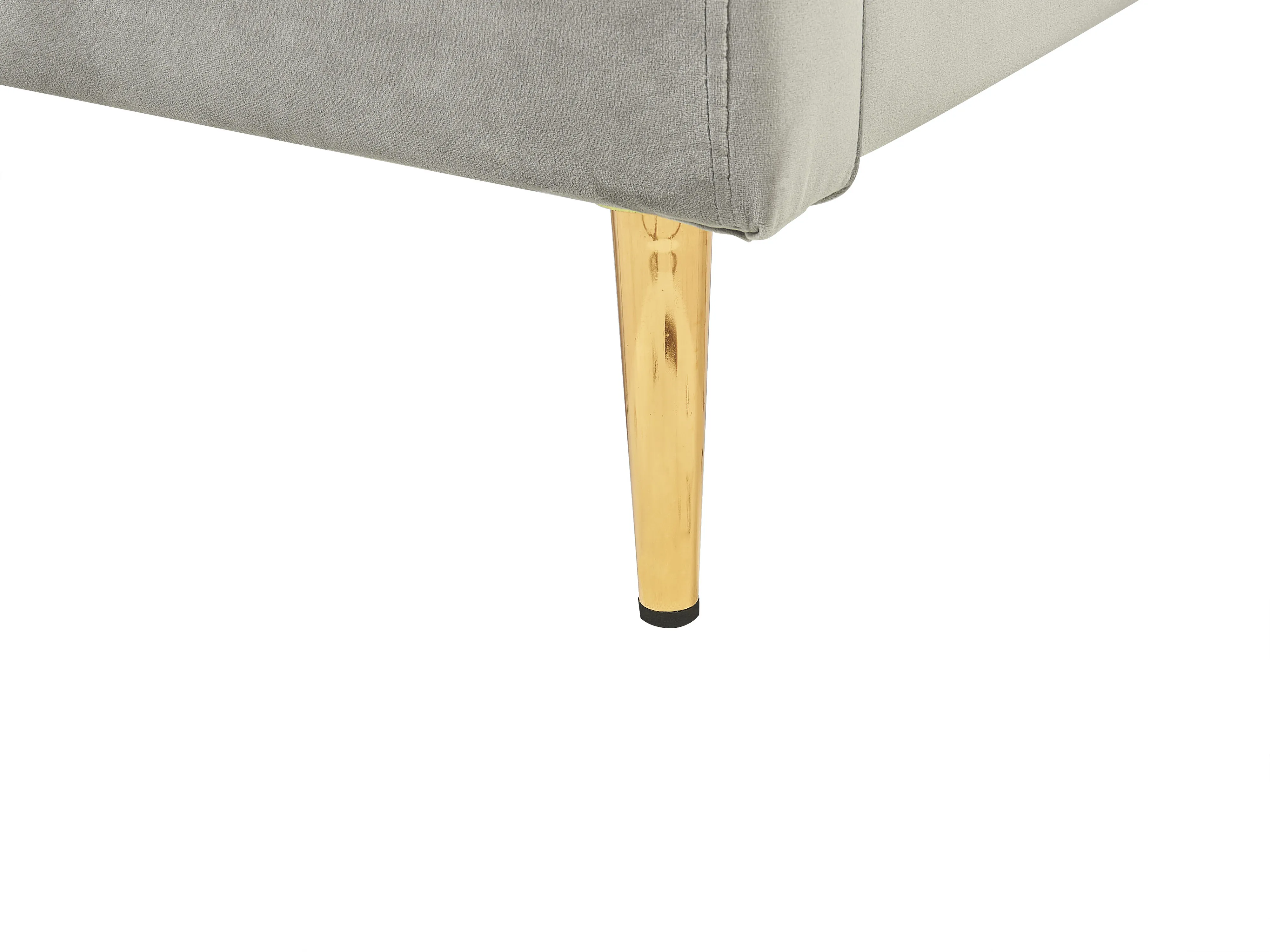 Bed Fluweel CHALEIX 160 x 200 cm Lichtgrijs
