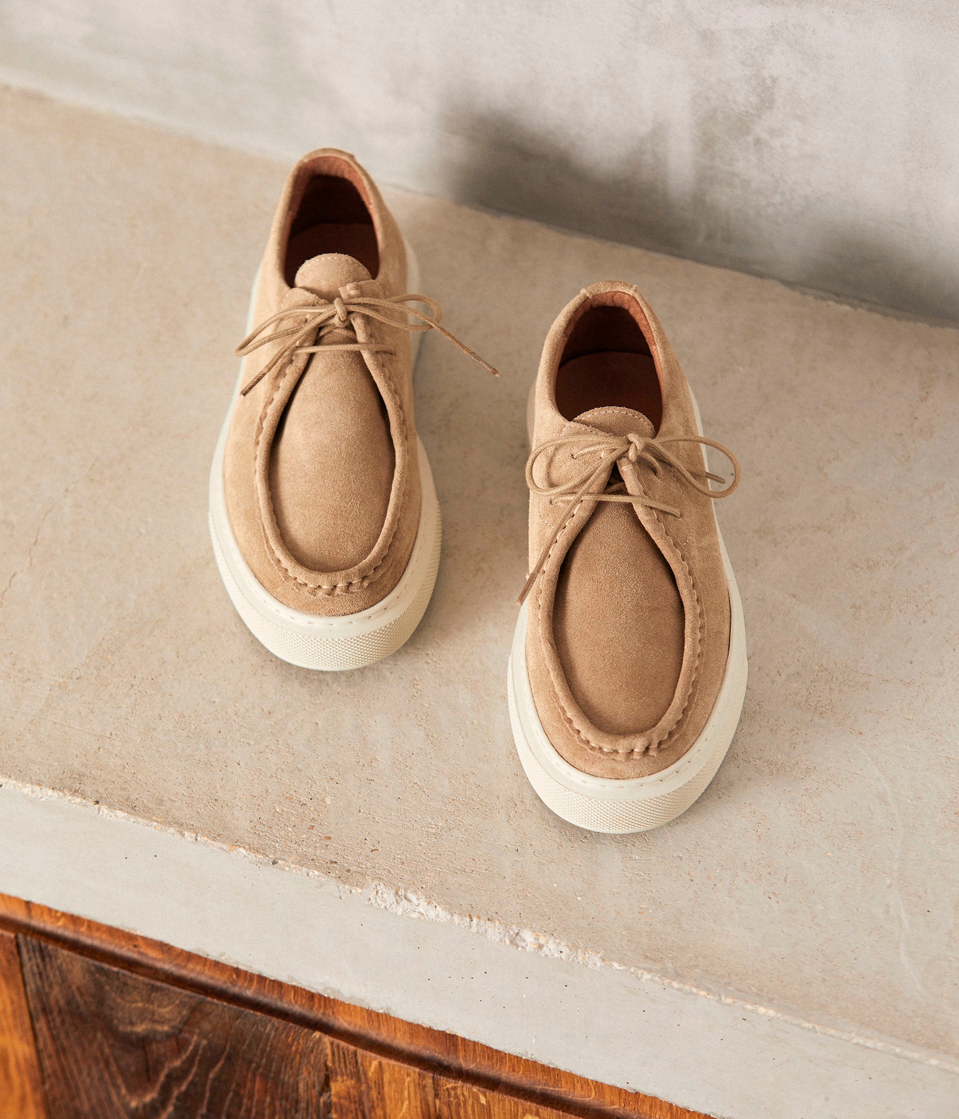 Baskets velours beige Iva