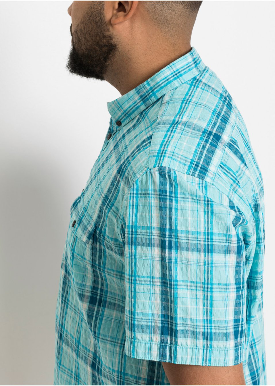 Chemise manches courtes en seersucker