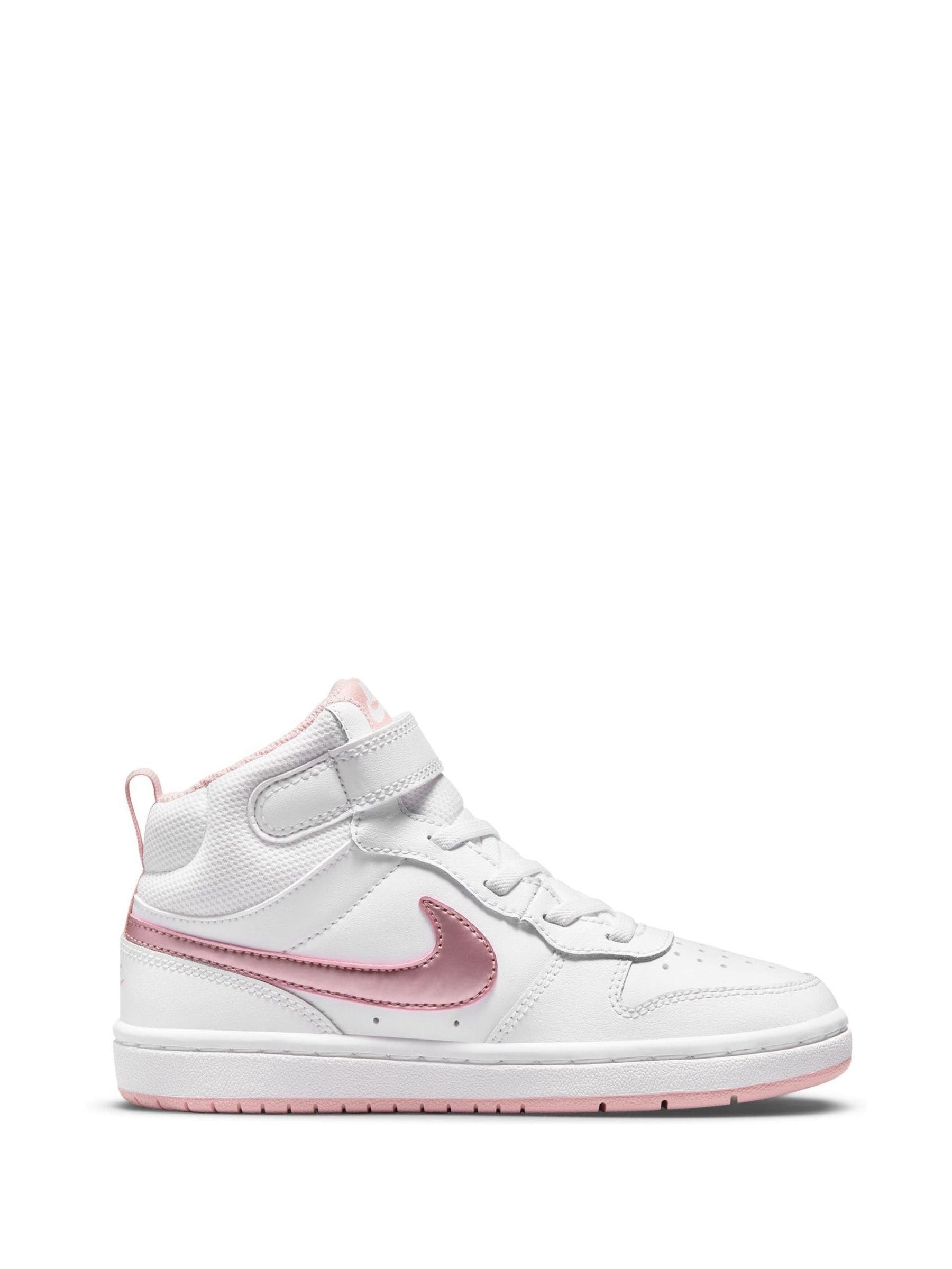 Wit-roze glazuur - Nike - Junior Court Borough halfhoge sneakers