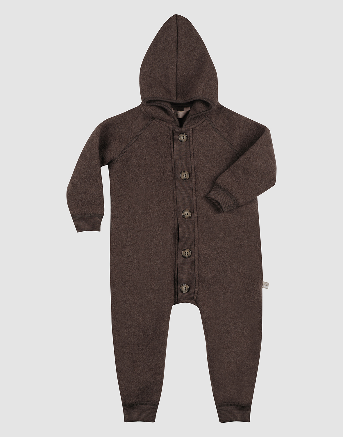 Fleecepak van merinwol voor baby's in Koffie
