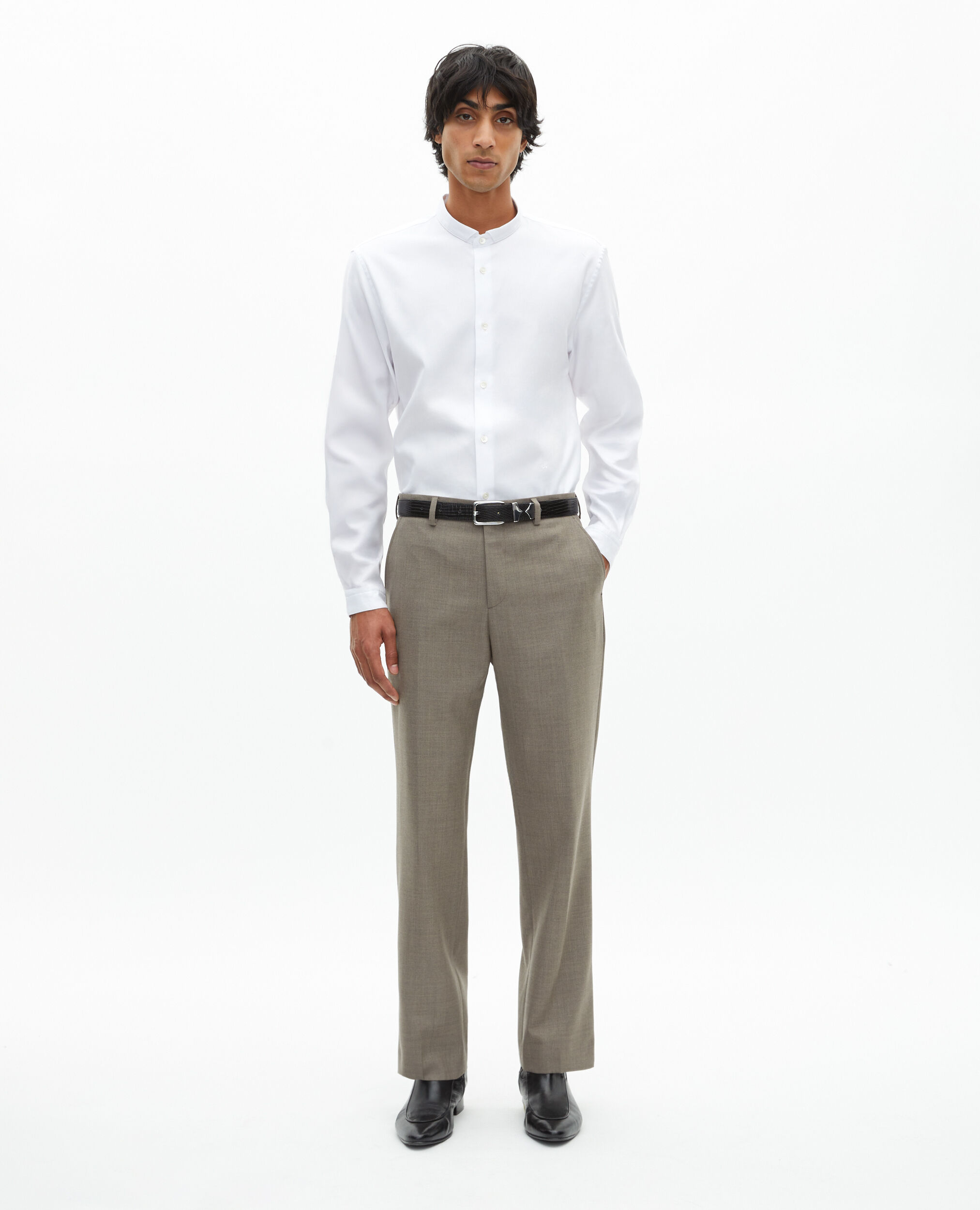 Chemise formelle col officier blanche