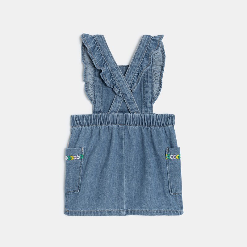 Robe tablier bébé fille en jean délavé bleue Catimini Bleu