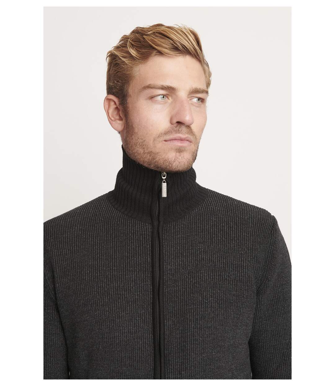Gilet à fermeture zippée MAILLE PERLEE BICOLORE