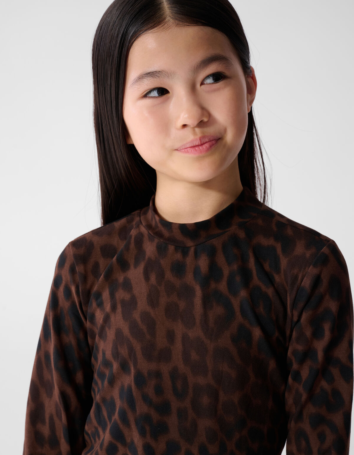 Leopard Longsleeve Top Bruin