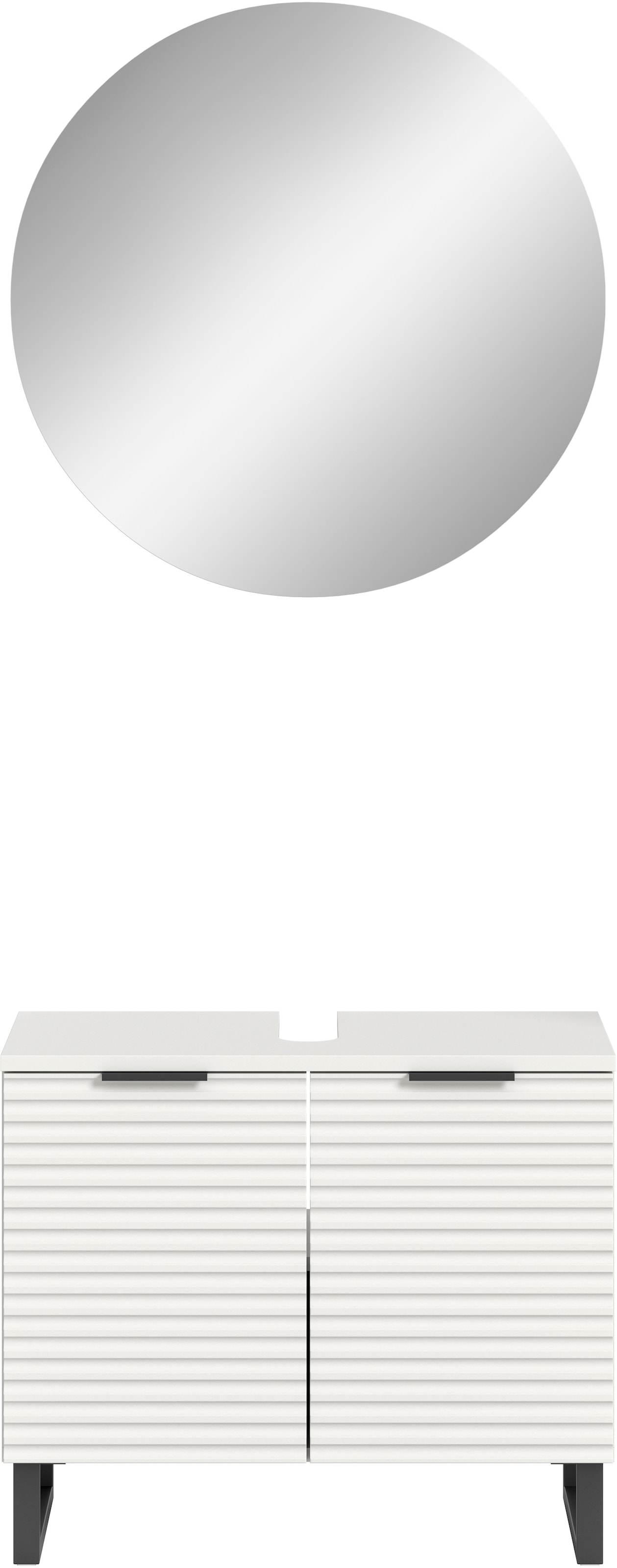 welltime Badmöbel-Set »Litica, Breite 70 cm, hochwertige Rillenfräsung, Metallkufen« 2 Stk. tlg.