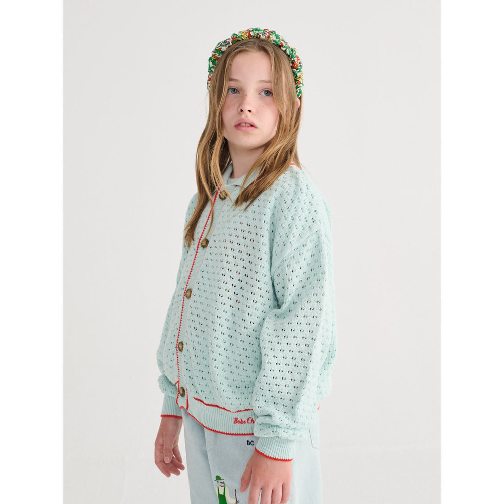 Køb Bobo Choses Light Blue Bc Openwork Cardigan