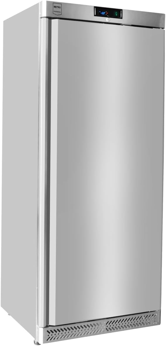 METRO Professional Gefrierschrank GFR6400S, Edelstahl, 59.5 x 64 x 188.5 cm, 240 L, statische Lüfterkühlung, 480 W, mit Schloss, Silber