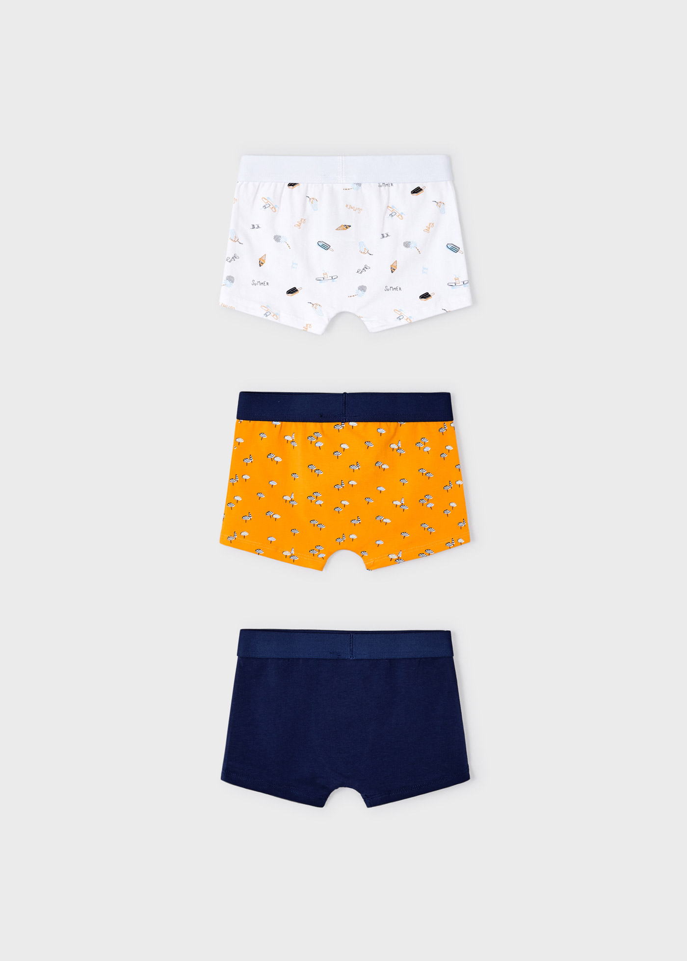 Pacote com 3 cuecas boxer estampadas de algodão para meninos
