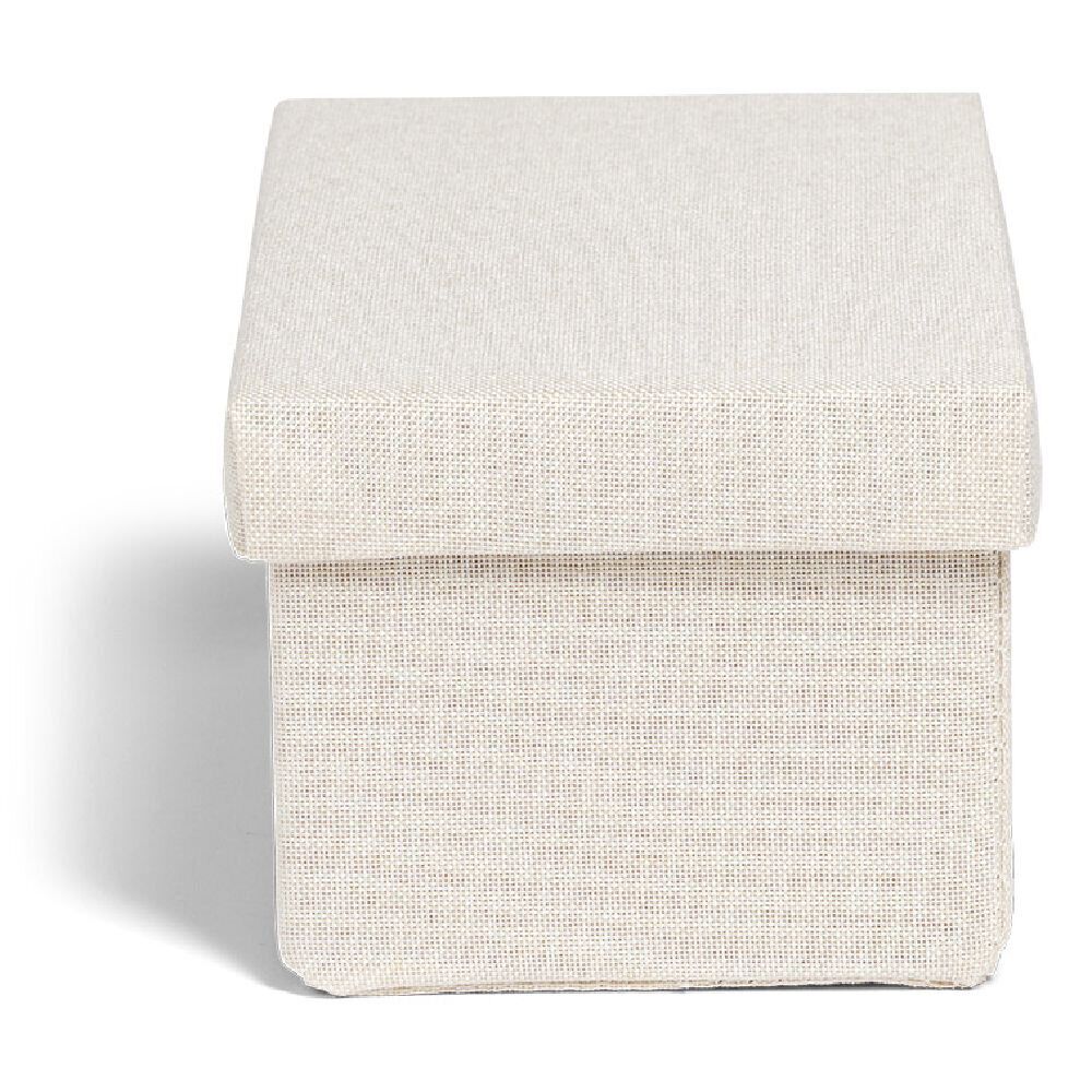 Boîte de rangement coton gris ou beige 24,5xH10x13cm