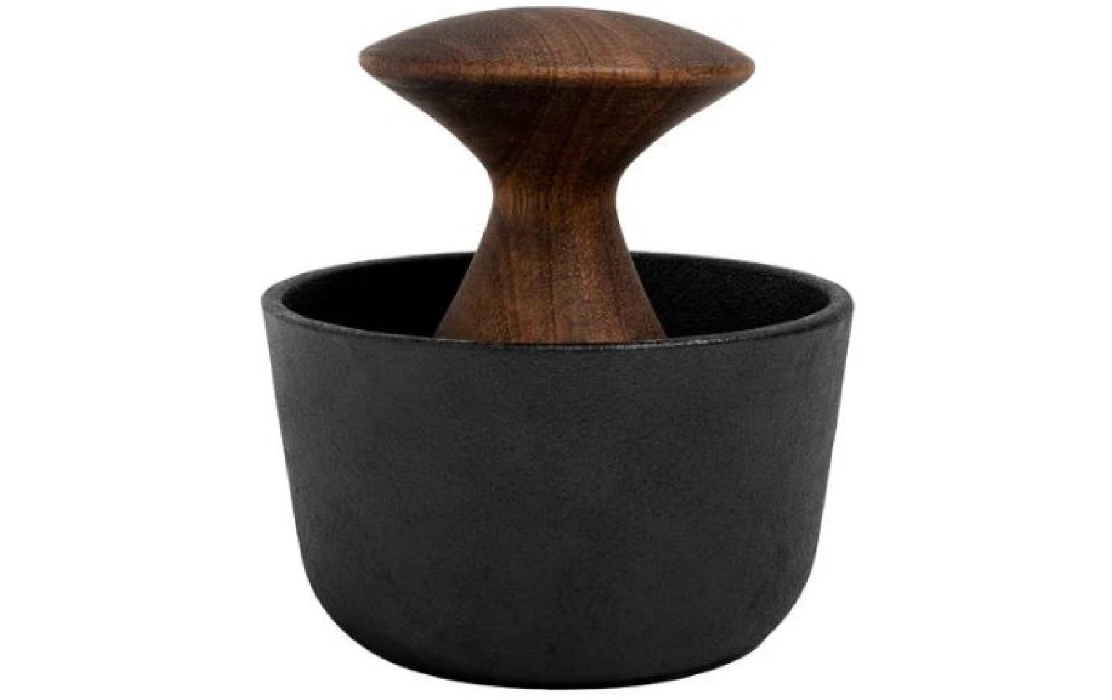 Mörser mit Stössel KIRUNA 9 cm, Gusseisen / AkazienholzGusseisenmörser