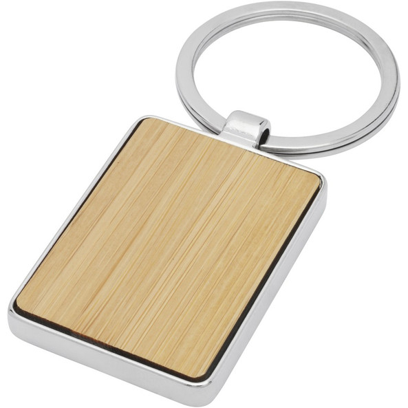 EgotierPro 118126 - Porte-clés rectangulaire Neta en bambou