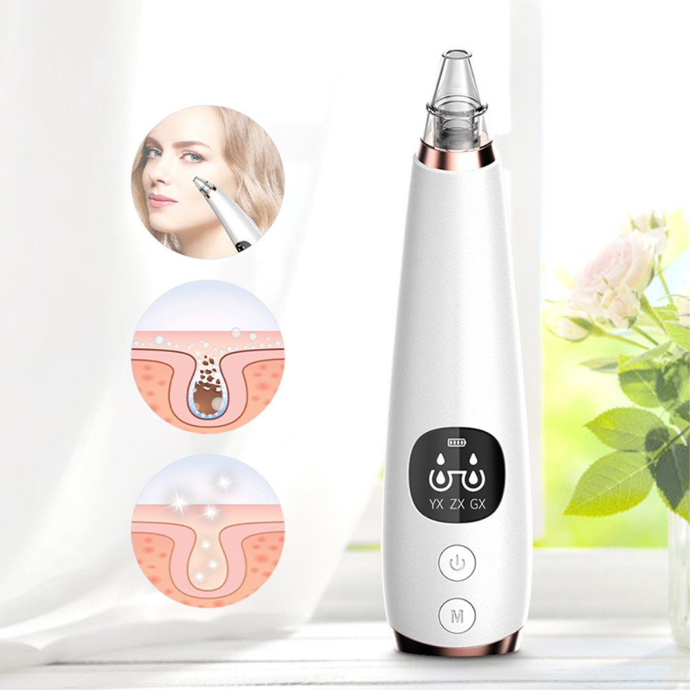 Blackhead Remover Elektrischer USB Gesichtsreiniger / Pflegepeeler / Mitesserentferner mit 3 Modis - Weiss