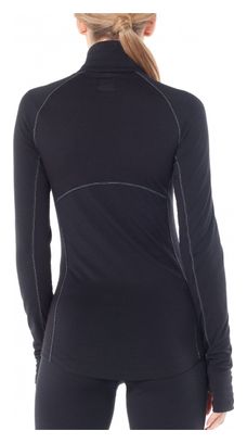 Maillot Manches Longues Femme Icebreaker 200 Zone Half Zip Noir