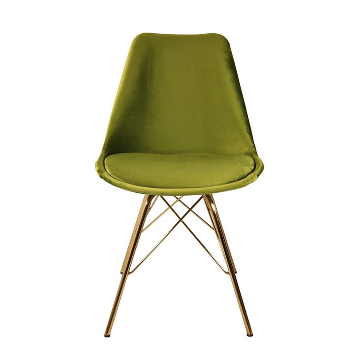 Kick collection - Stoel Velvet Groen - Goud frame
