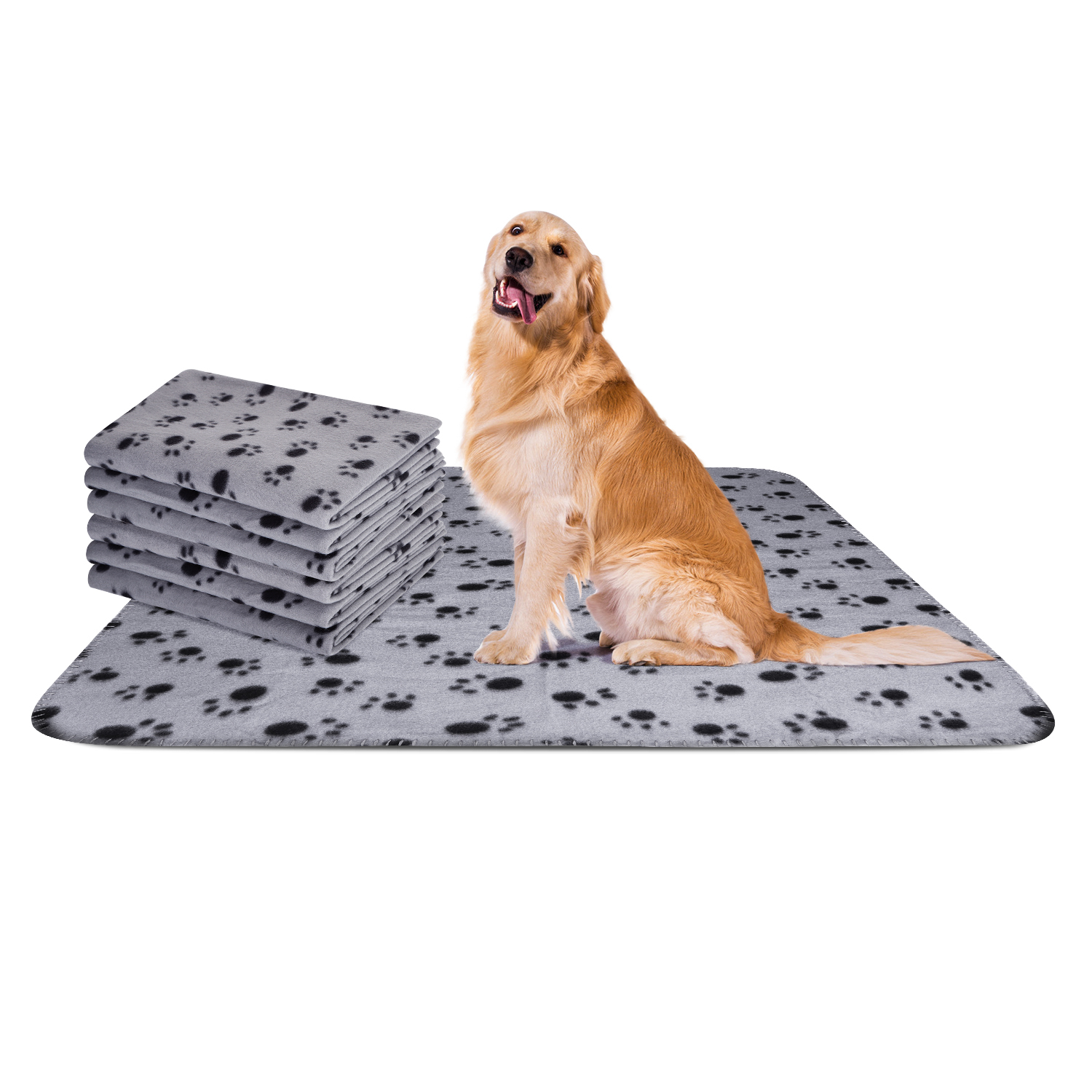 Manta de pelúcia macia Nobleza para cães, gatos e outros animais de estimação. Lavável. Pacote com 6 unidades. Cinza, 160 x 100 cm