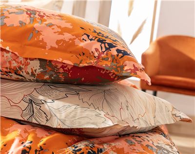 Linge de lit motif végétal abstrait – BECQUET CRÉATION