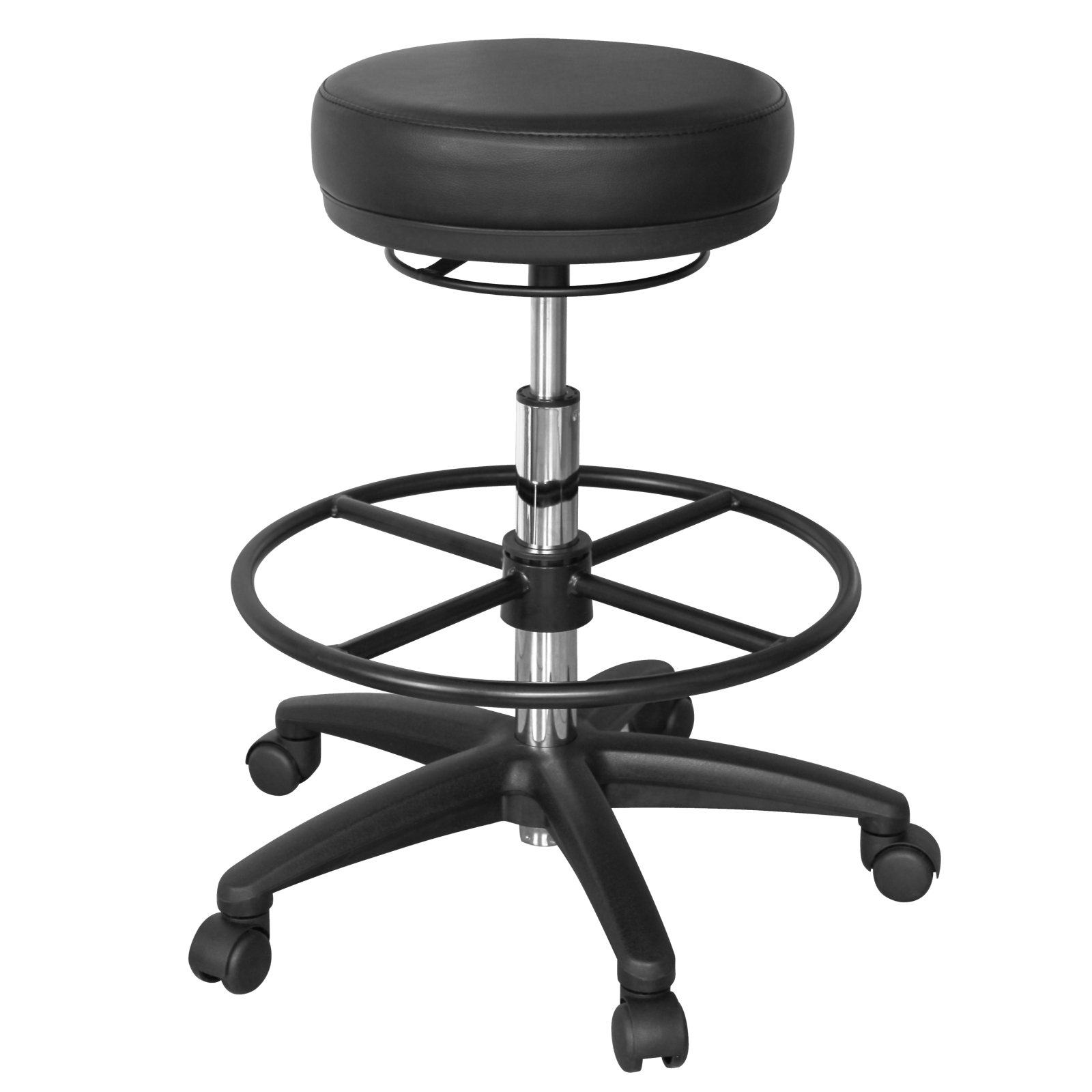 Arbeitshocker - schwarz - Lederoptik