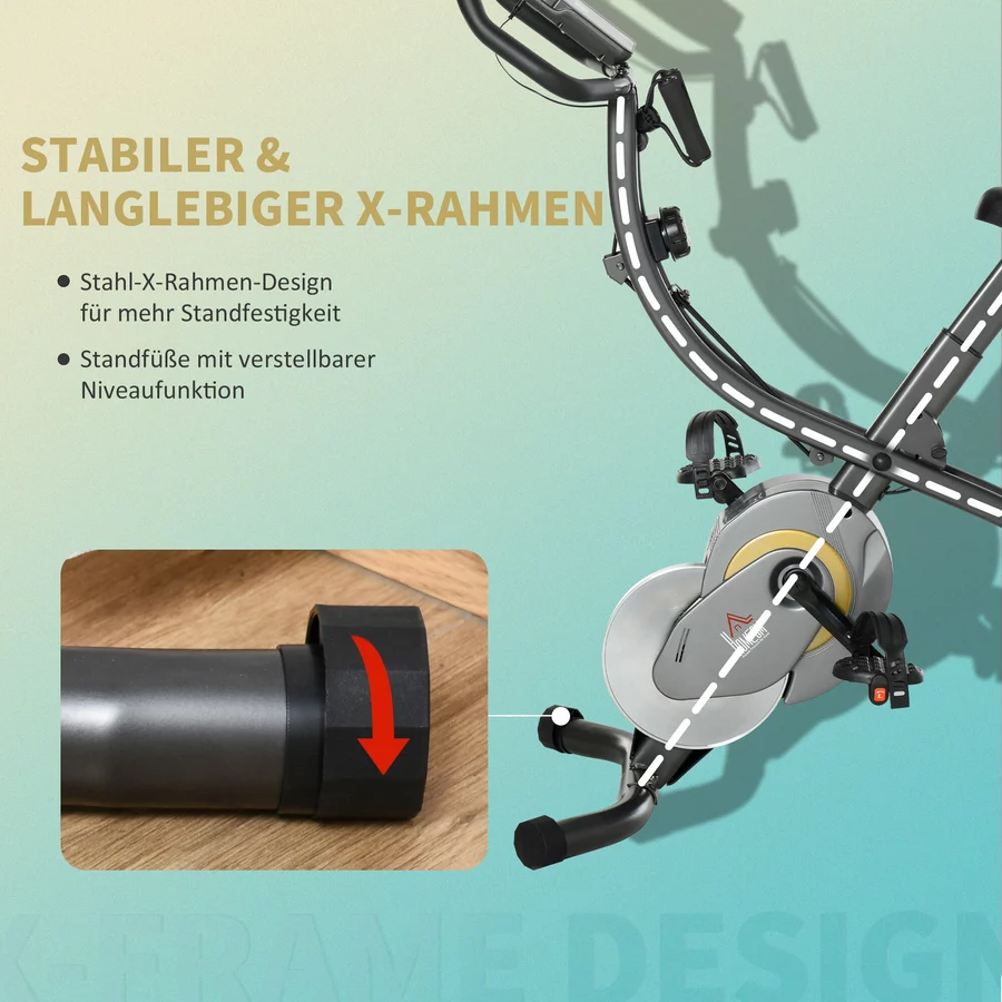 HOMCOM 2-in-1 Fahrradtrainer schwarz, grau