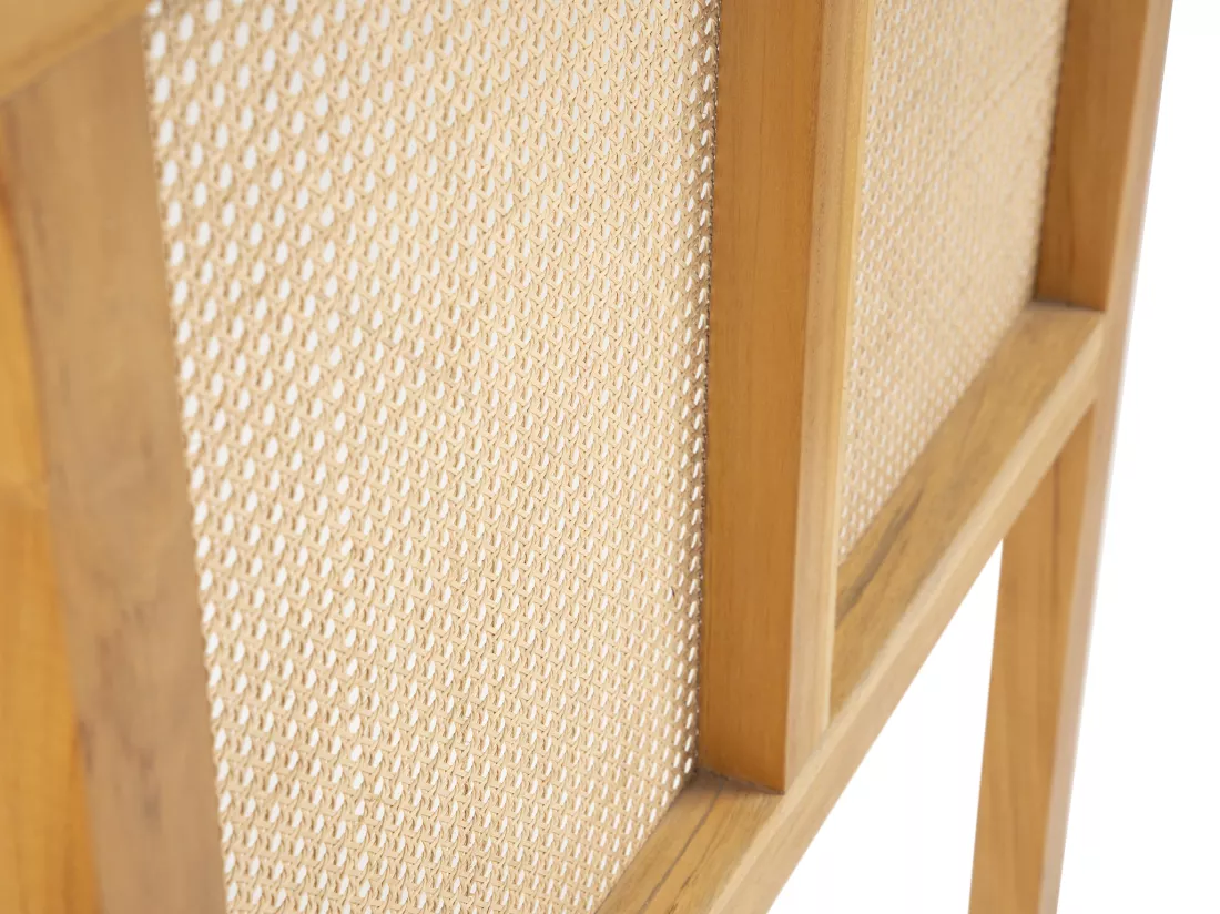 Tête de lit en cannage 160 cm - Teck et rotin - Naturel - CELAYA II