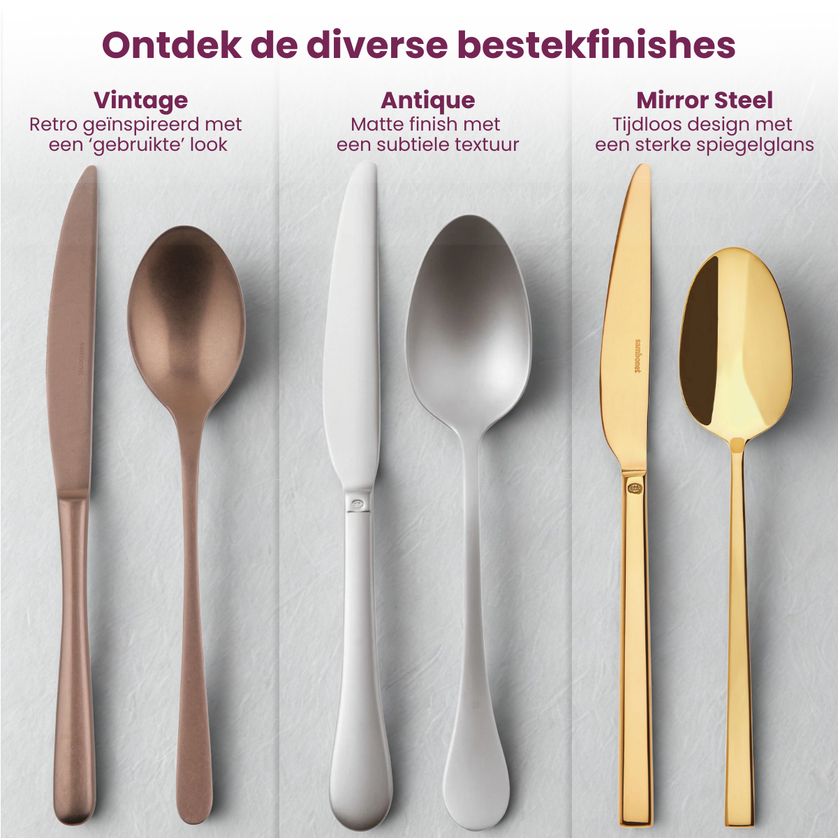 Sambonet Bestekset Rock - Goud - 60-delig | 12 personen