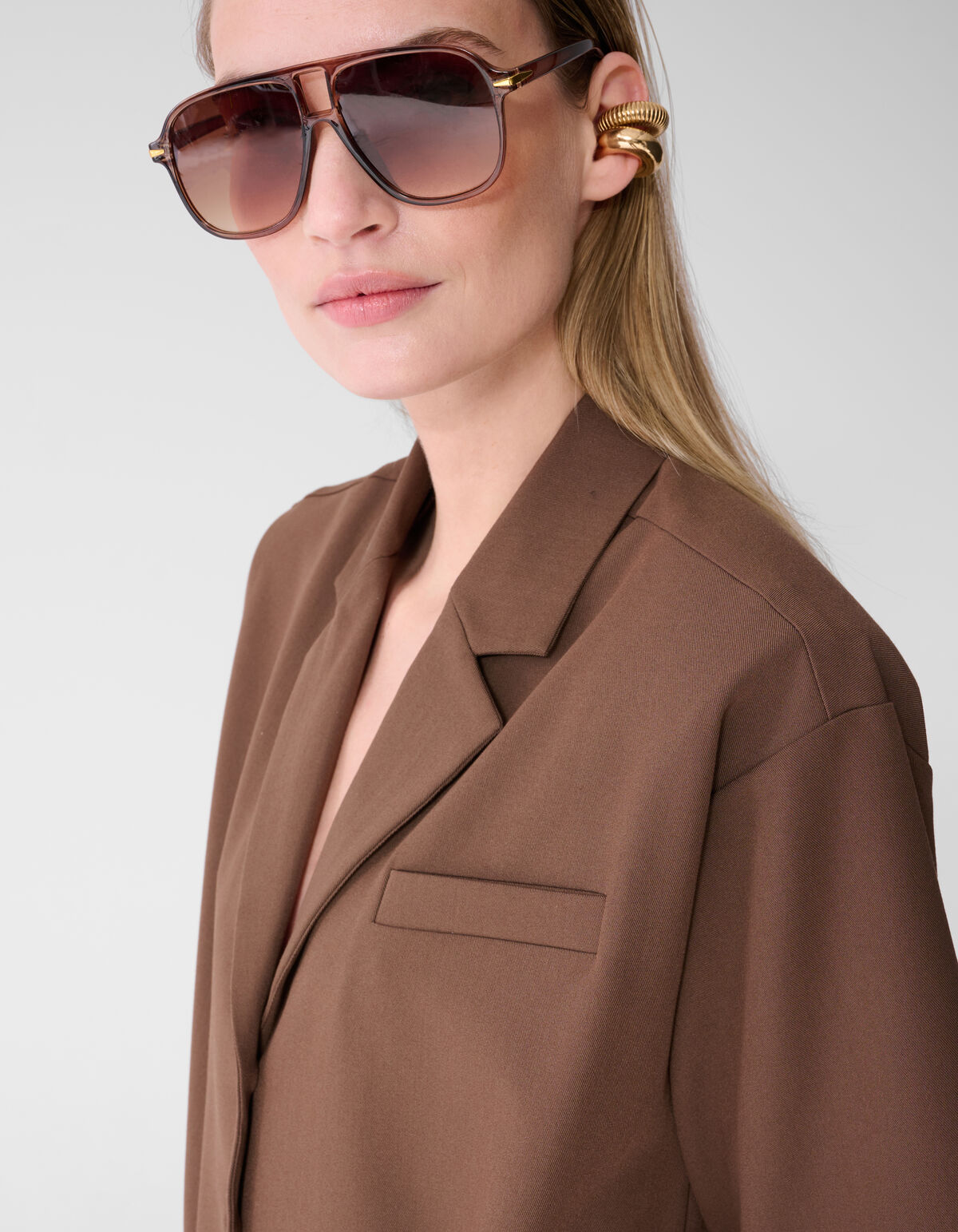 Oversized Blazer Blouse Bruin