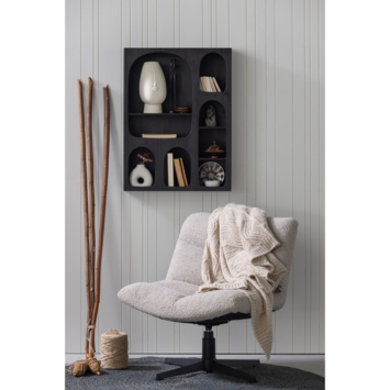 WOOOD fauteuil Vinny zand bouclé polyester draaibaar