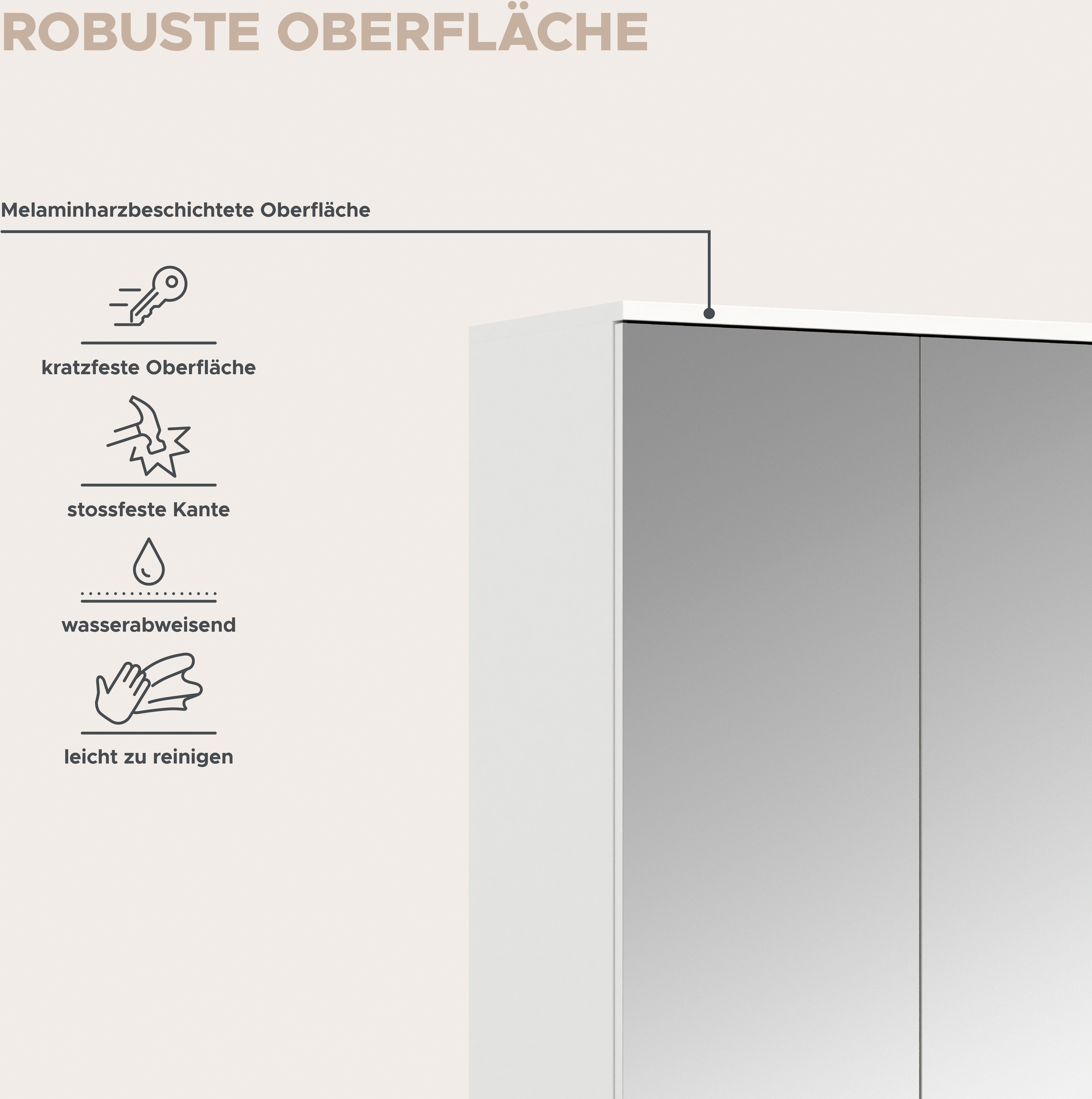INOSIGN Garderoben-Set »Trondheim, Breite 152 cm, 5-teilig, bestehend aus:« Set, 4 Stk. tlg.