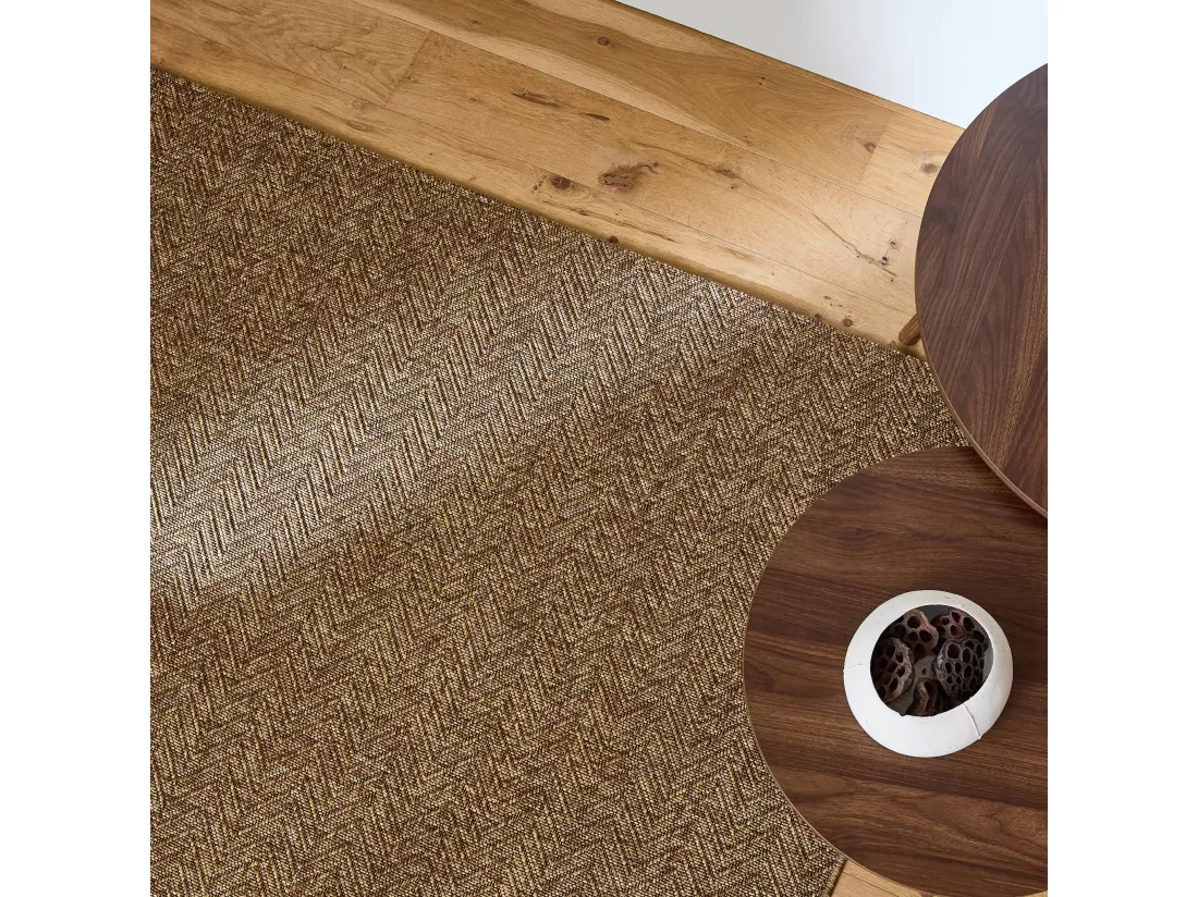 Tapis intérieur/extérieur effet jute coloris caramel. 200 x 290cm stabilisé aux UV