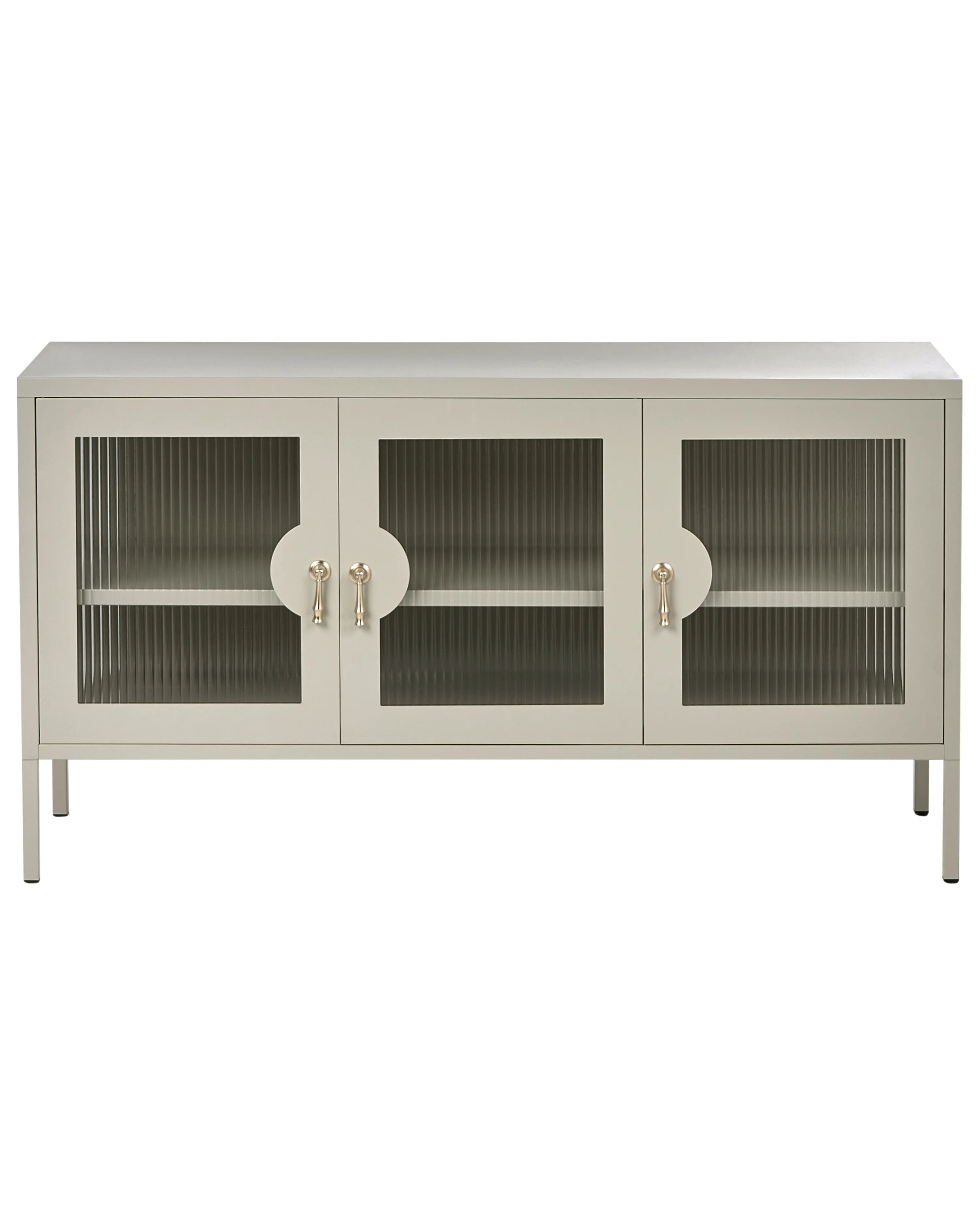 Dressoir met 3 deuren GLEORA Metaal Lichtbeige