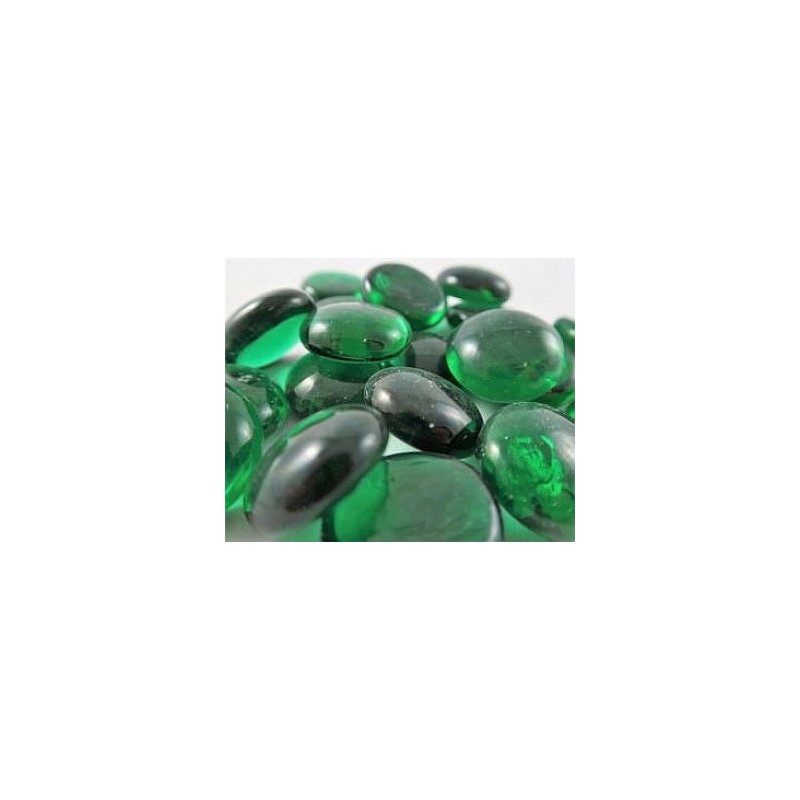 40 billes plates en tube : Crystal dark green