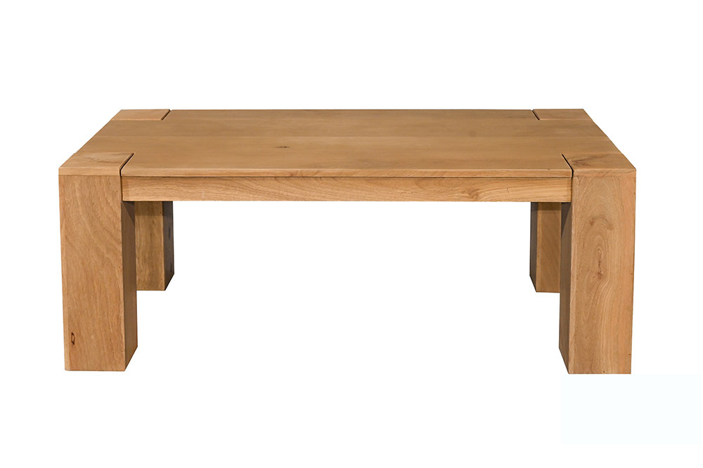 Massiver Couchtisch MAKASSAR 100cm natur Mangoholz cream finish einzigartige Maserung