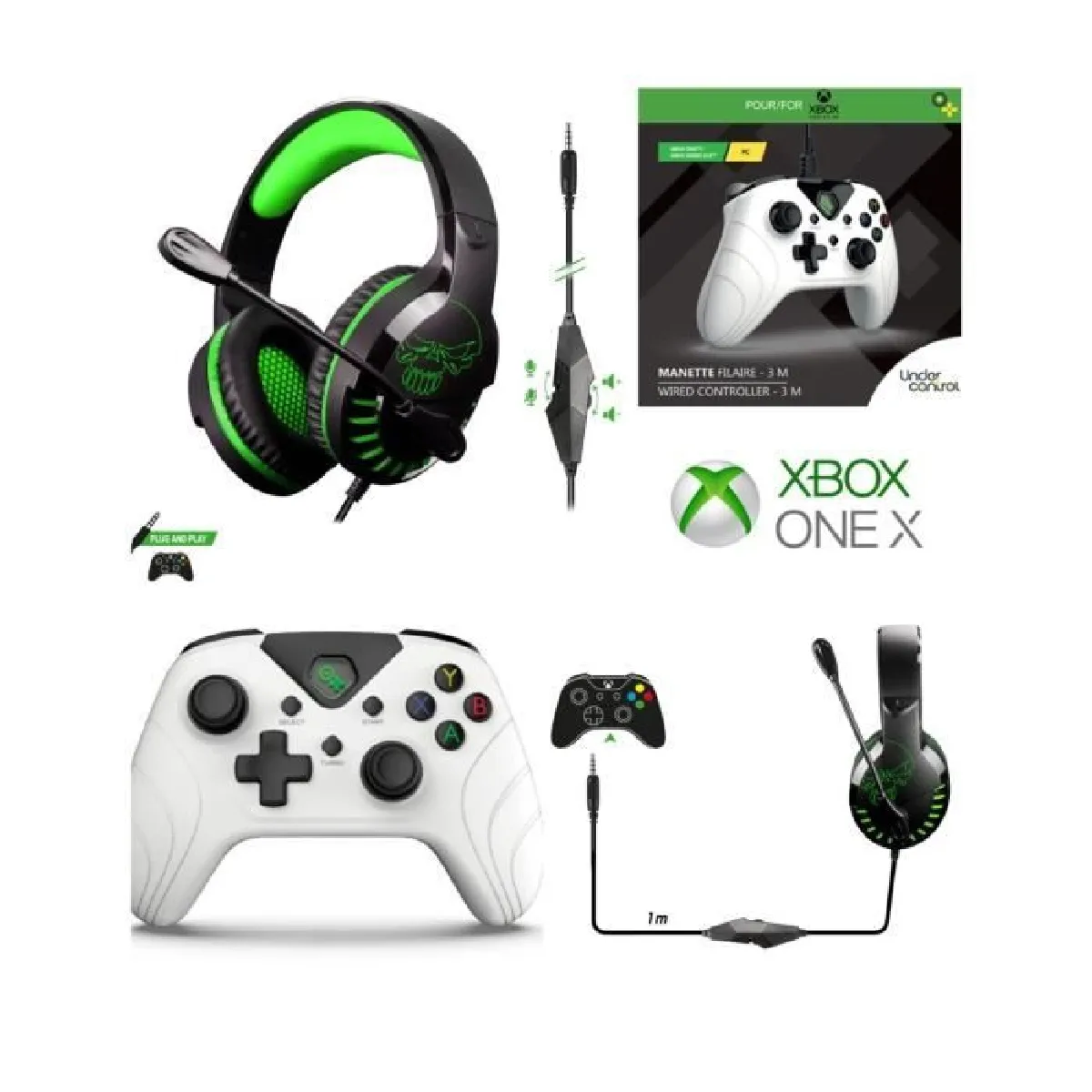 SPIRIT OF GAMER Casque Gamer PRO H3 + Manette Blanche