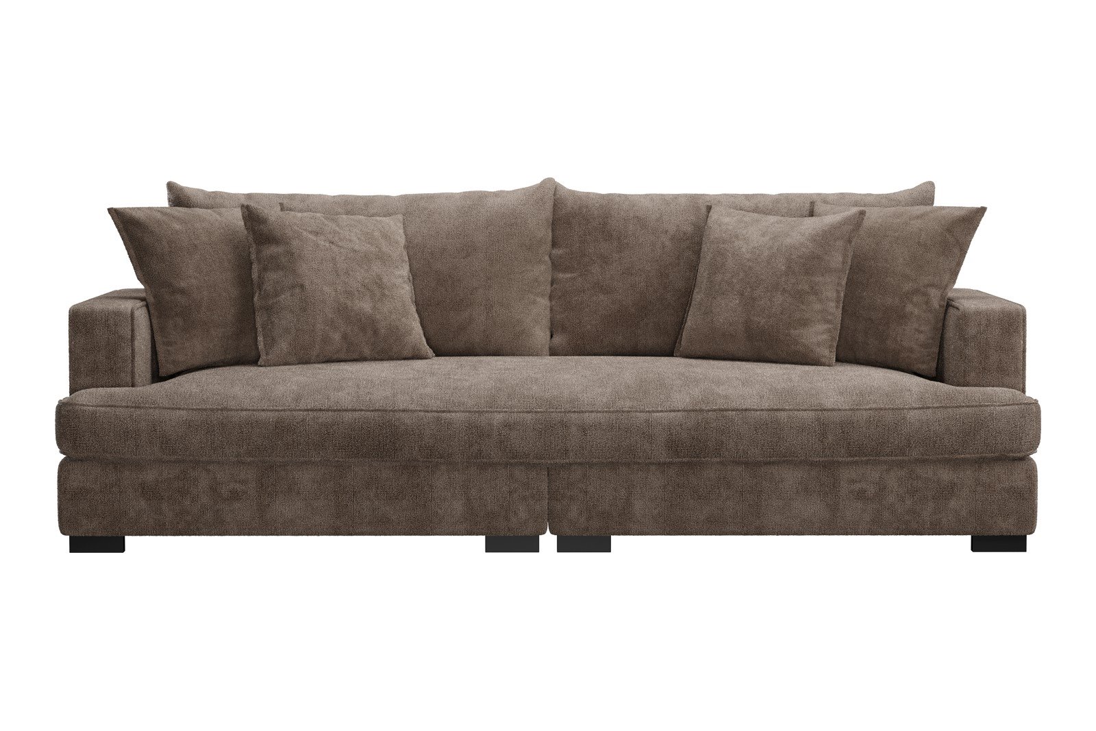 Rossi Lux 3-seter sofa (1 setepute) Tekstil Genesis 6 Mink, arm A med sorte ben. Lux Komfort.