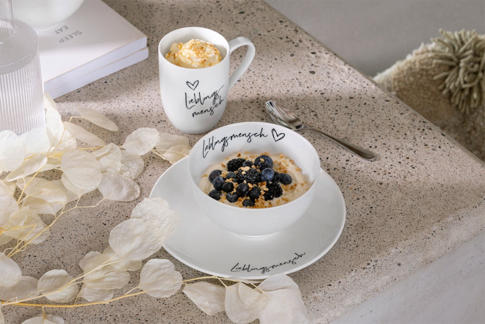 Villeroy & Boch Frühstücksteller STATEMENT LIEBLINGSMENSCH 21 cm Porzellan weiß