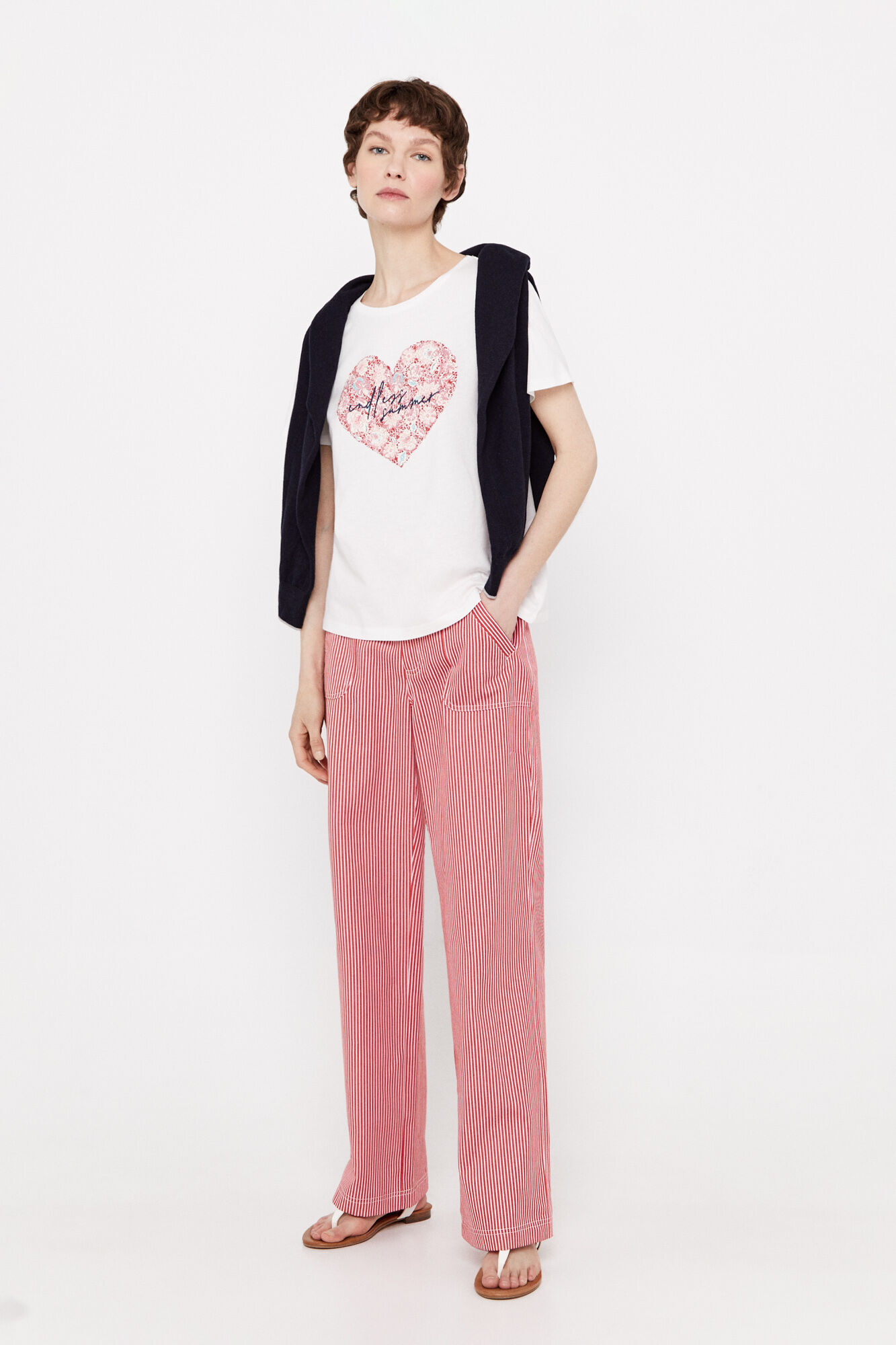 Camiseta com estampa floral - Branca