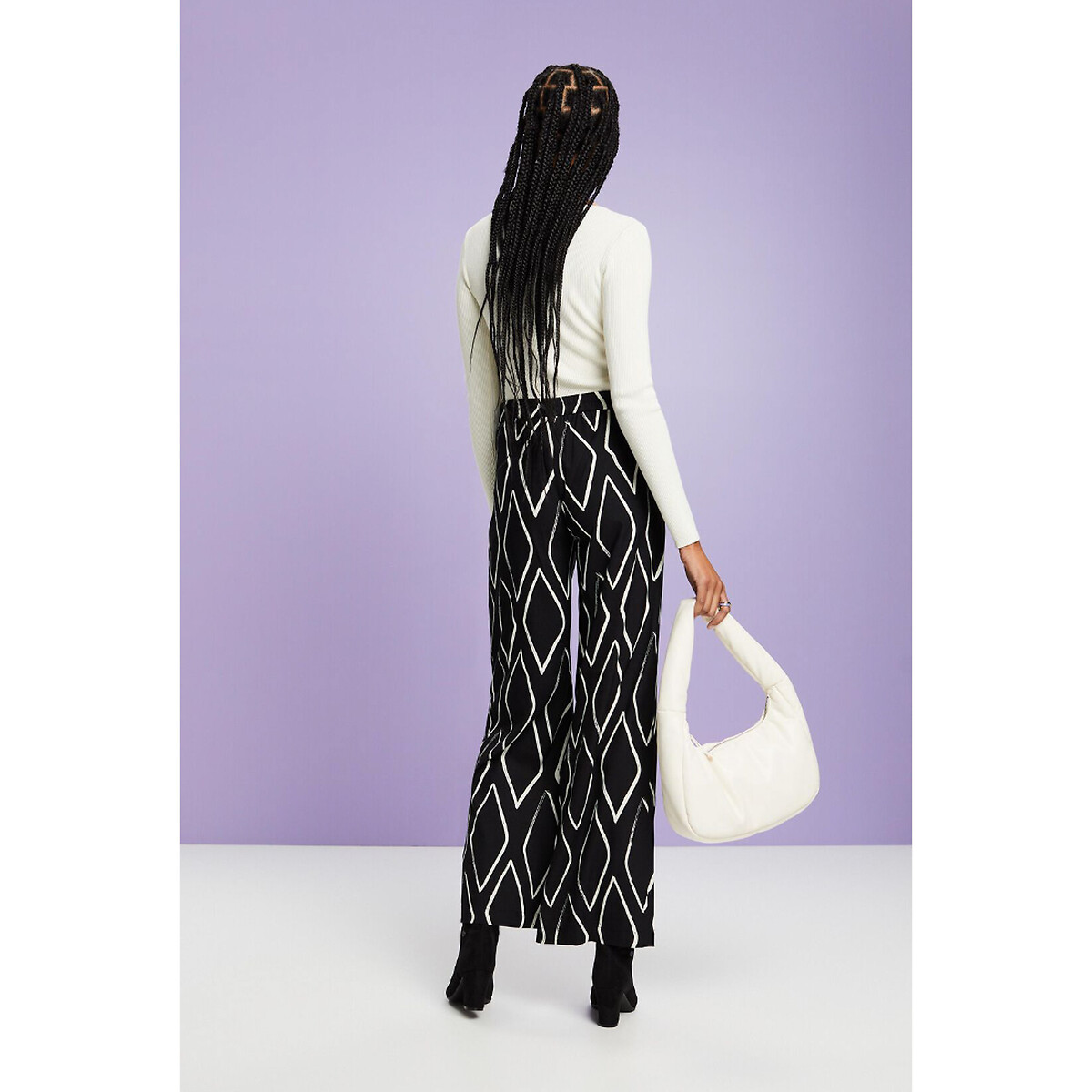 ESPRIT<br>Calças retas e largas, estampadas