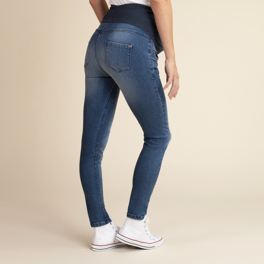 Jean de grossesse coupe slim avec bandeau haut