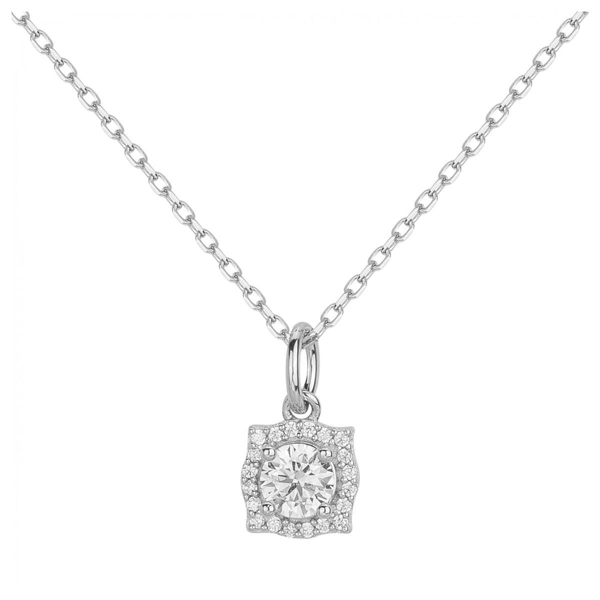 Collier en Argent avec oxyde de zirconium blanc