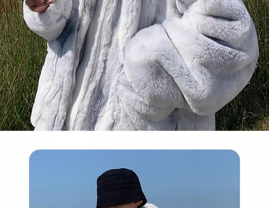 emeisa - Tie Dye fleece jack met rits en opstaande kraag