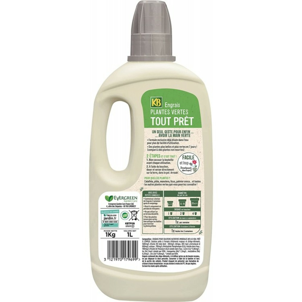 Engrais tout prêt plantes vertes et plantes d'intérieur 1l ( kbtpvn )