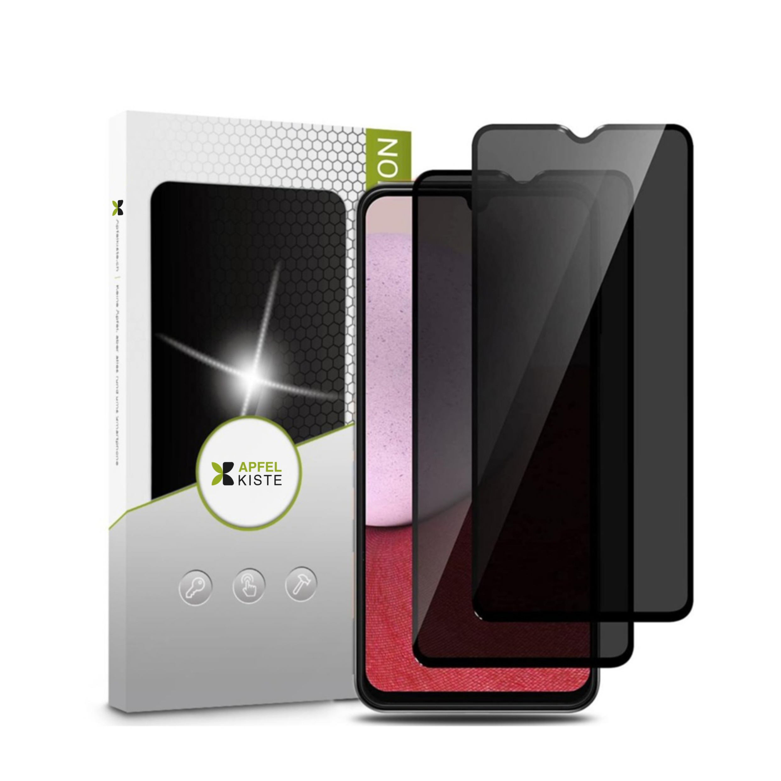 (2er Set) Samsung Galaxy S23 FE Privacy Panzer Glas Displayschutz Case Friendly