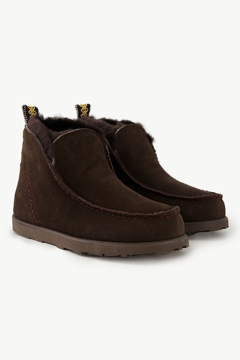Lammfell-Boots, Veloursleder, Lammfellfutter