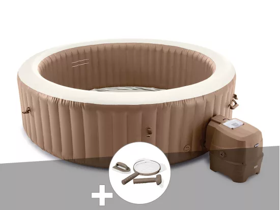 Kit spa gonflable Intex PureSpa Sahara rond Bulles 8 places + Kit d'entretien